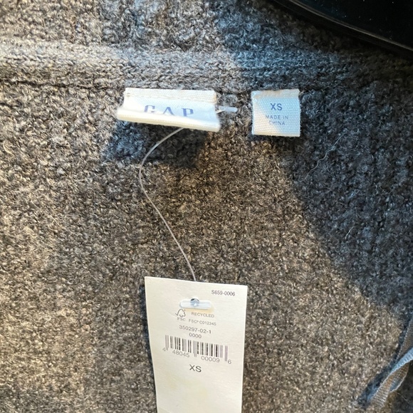 ❤️ GAP GREY FRONT OPEN TEXTURED CARDIGAN SWEATER SIZE XS NEW - Picture 3 of 5